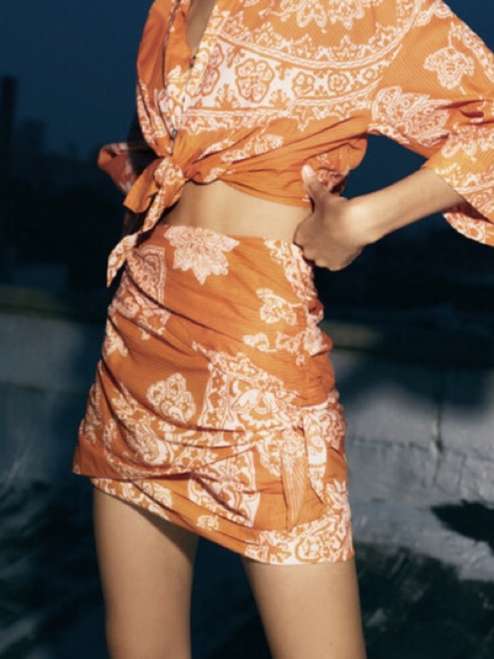 Zara Printed Paisley Mini Skirt